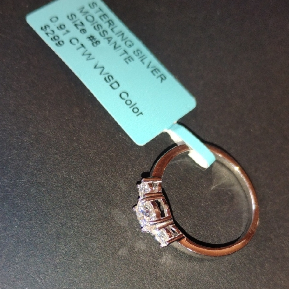 Sterling Silver Moissanite Ring 8